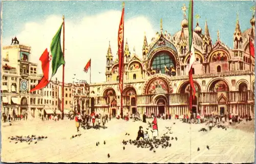 38647 - Künstlerkarte - Venezia , Chiesa di C. Marco e Torre dell'Orologio - nicht gelaufen