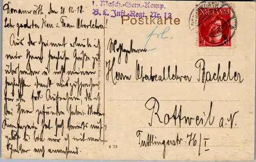 38778 - Deutschland - Donauwörth , Partie am Wege zum Schellenberg - gelaufen 1918