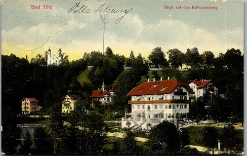 38793 - Deutschland - Bad Tölz , Blick auf den Kalvarienberg - gelaufen 1910