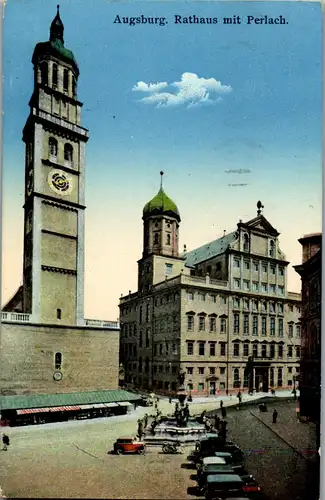 38795 - Deutschland - Augsburg , Rathaus mit Perlach - gelaufen 1935