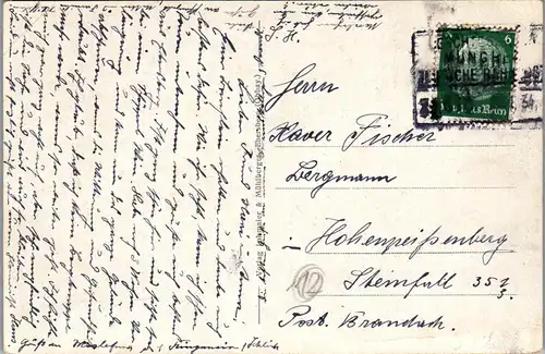 38799 - Deutschland - Ebersberg , Fliegeraufnahme , Panorama - gelaufen 1934