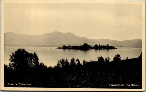 38826 - Deutschland - Prien a. Chiemsee , Fraueninsel von Gstadt - gelaufen 1935