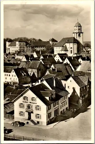 38880 - Deutschland - Meßkirch , Gasthof - Metzgerei zum grünen Baum , Johann Troll , Panorama - gelaufen 1953
