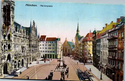 38882 - Deutschland - München , Marienplatz - gelaufen 1923