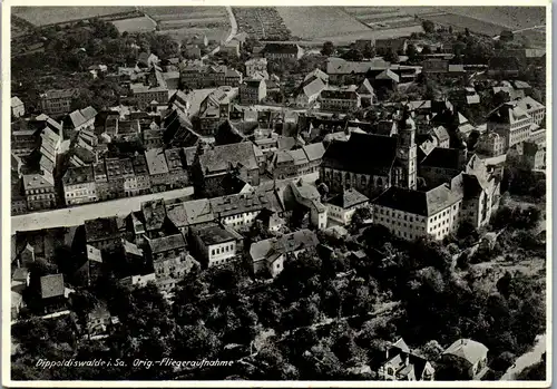 38886 - Deutschland - Dippoldiswalde in Sachsen , Fliegeraufnahme , Panorama - gelaufen 1939