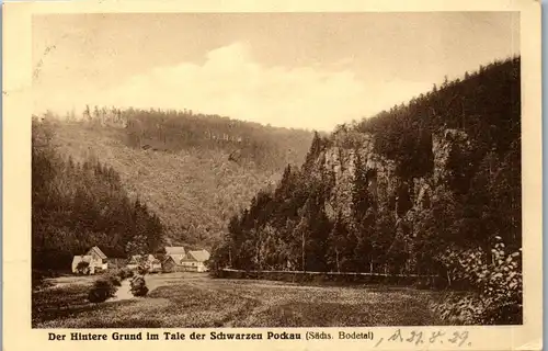 38911 - Deutschland - Der Hintere Grund im Tale der Schwarzen Pockau , Sächs. Bodetal - gelaufen 1929