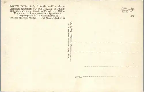 38913 - Deutschland - Kottmar , Kottmarbaude b. Walddorf , Kottmarberg Baude , Inh. Richard Müller - nicht gelaufen