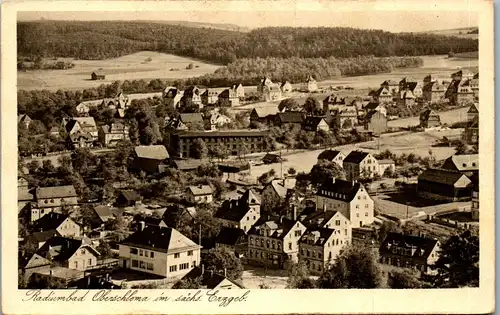 38915 - Deutschland - Oberschlema Bad Schlema im sächsischen Erzgebirge , Radiumbad , Panorama - gelaufen 1942