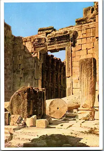 38921 - Libanon - Baalbek , Bacchustempel , Portal - nicht gelaufen