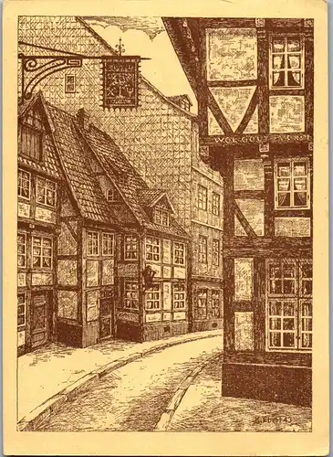 38928 - Künstlerkarte - Hannover , Potthofstraße , signiert Karl Ebert 1943 - nicht gelaufen