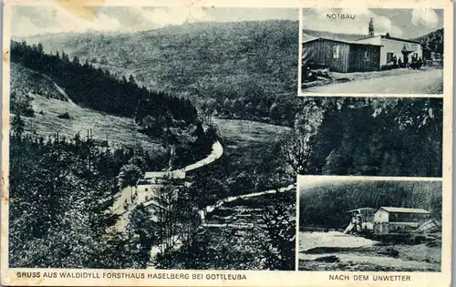 38940 - Deutschland - Gottleuba , Forsthaus Haselberg , Notbau , Nach dem Unwetter - gelaufen 1928