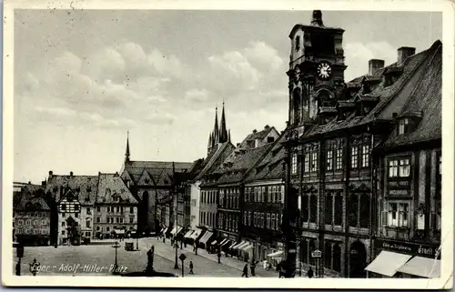 38941 - Tschechien - Eger , Cheb , Adolf Hitler Platz - gelaufen 1939