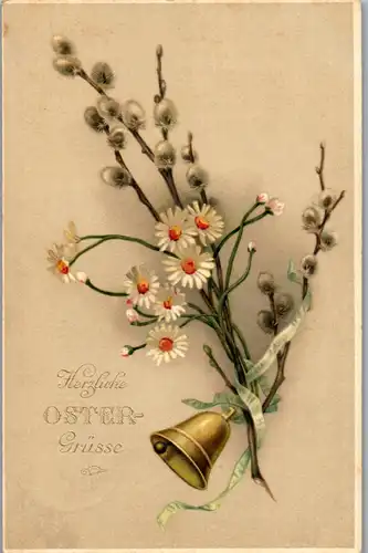 38948 - Ostern - Herzliche Ostergrüße , Palmkätzchen - gelaufen