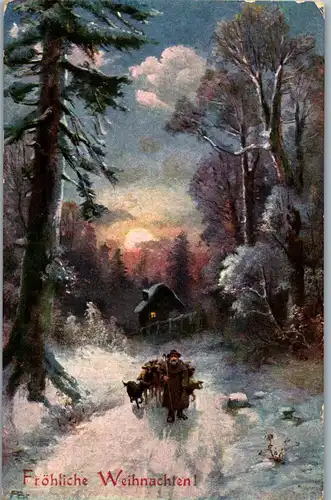 38951 - Weihnachten - Fröhliche Weihnachten , signiert , Hirte - gelaufen 1906