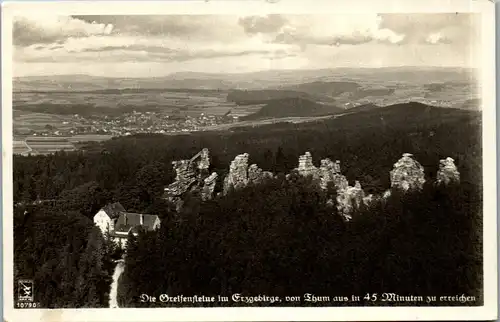 38962 - Deutschland - Thum , Die Greifensteine im Erzgebirge , Feldpost - gelaufen 1941