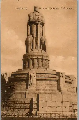 38972 - Deutschland - Hamburg , Bismarck Denkmal , Bekämpfung der Feindbundwaren , Boykott - gelaufen 1921