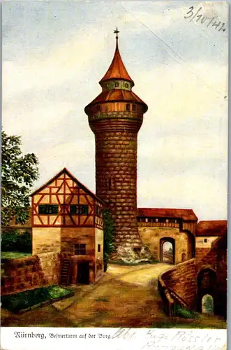 39006 - Deutschland - Nürnberg , Vestnerturm auf der Burg , Feldpost - gelaufen 1942