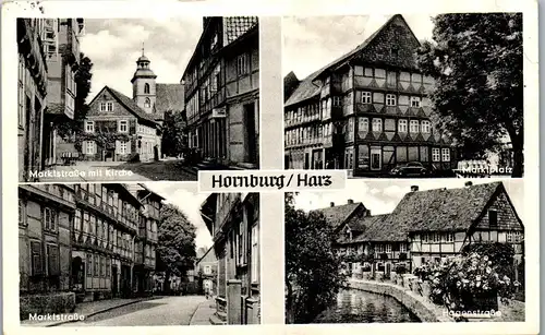 39036 - Deutschland - Hornburg , Harz , Marktstraße , Marktplatz , Hagenstraße , Mehrbildkarte - gelaufen 1967