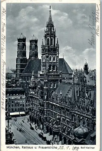 39052 - Deutschland - München , Rathaus u. Frauenkirche , Feldpost - gelaufen 1943