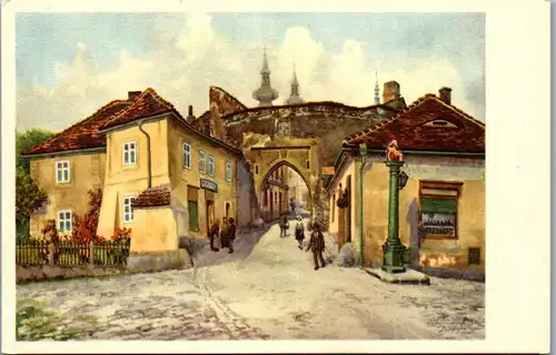 39058 - Künstlerkarte - Tschechien , Kaaden a. d. Eger , Schmidgässertor - nicht gelaufen