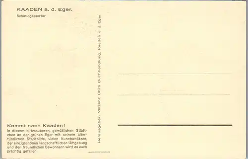 39058 - Künstlerkarte - Tschechien , Kaaden a. d. Eger , Schmidgässertor - nicht gelaufen