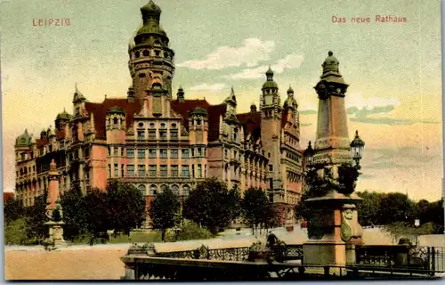 39064 - Deutschland - Leipzig , Das neue Rathaus - gelaufen