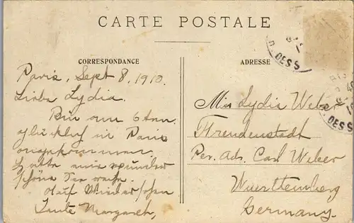 39074 - Künstlerkarte - Paris , Avenue des Champs Elysees , signiert - gelaufen 1910