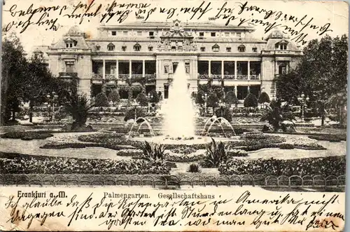 39083 - Deutschland - Frankfurt a. M. , Palmengarten , Gesellschaftshaus - gelaufen 1908