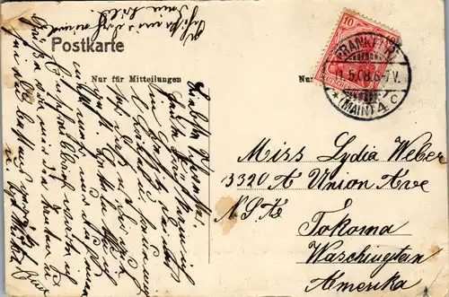 39083 - Deutschland - Frankfurt a. M. , Palmengarten , Gesellschaftshaus - gelaufen 1908