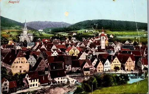 39084 - Deutschland - Nagold , Panorama - gelaufen 1909