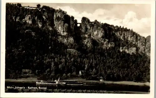 39097 - Deutschland - Rathen , Sächsische Schweiz , Bastei , Dampfer , Schiff - gelaufen