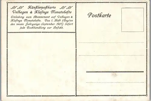 39104 - Künstlerkarte - Abendstimmung , signiert Prof. P. W. Keller Reutlingen , Velhagen & Klafings - nicht gelaufen