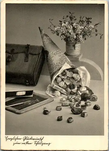 39130 - Schulanfang - Herzlichen Glückwunsch zum ersten Schulgang , Schultüte - gelaufen