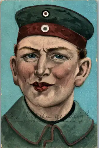 39151 - Militaria - Soldat , Portrait , Briefstempel Leipzig , Feldpost - gelaufen 1917