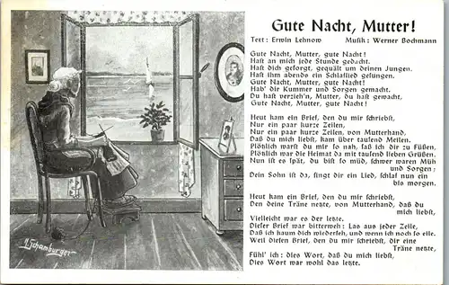 39156 - Liederkarte - Gute Nacht, Mutter , Erwin Lehnow , Werner Bochmann - nicht gelaufen