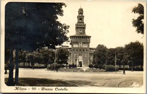 39160 - Italien - Milano , Piazza Castello - gelaufen 1927