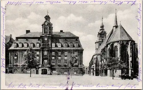 39170 - Deutschland - Weissenfels , Saale , Rathaus und Marienkirche - gelaufen