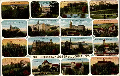 39179 - Deutschland - Burgen und Schlösser des Vogtlandes , Mehrbildkarte - nicht gelaufen