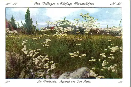 39218 - Künstlerkarte - Am Wiesenrain , Aquarell von Curt Agthe , Velhagen & Klafings - nicht gelaufen