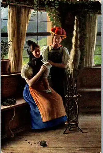 39252 - Tracht - Schwarzwald , Trachenkarte - gelaufen