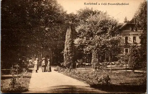 39258 - Tschechien - Karlsbad , Cafe Freundschaftssaal - gelaufen