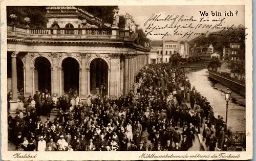 39259 - Tschechien - Karlsbad , Mühlbrunnkolonnade während der Trinkzeit - gelaufen 1930
