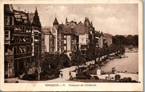 39260 - Deutschland - Ostpreussen , Königsberg , Promenade am Schlossteich - gelaufen 1918