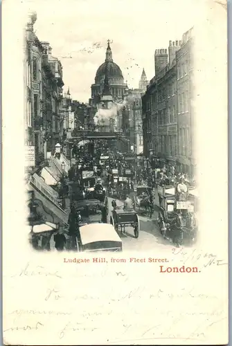 39308 - Großbritannien - London , Ludgate Hill from Fleet Street - gelaufen 1900