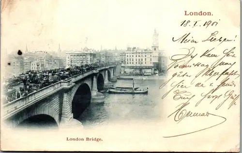 39310 - Großbritannien - London , London Bridge - gelaufen 1901