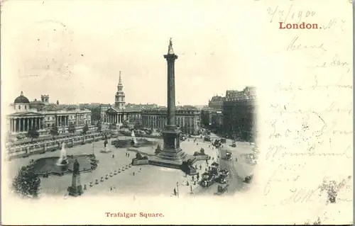 39311 - Großbritannien - London , Trafalgar Square - gelaufen 1900