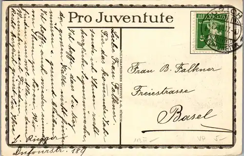 39324 - Künstlerkarte - Basel , Bale , Pro Juventute , signiert Ernst Buchner - gelaufen 1917