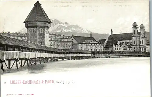 39338 - Schweiz - Luzern , Kapellbrücke & Pilatus - nicht gelaufen