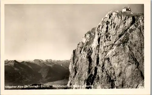 39353 - Kärnten - Villacher Alpe Dobratsch , Südabsturz mit Blick ins Gailtal - nicht gelaufen