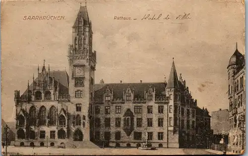 39395 - Deutschland - Saarbrücken , Rathaus - gelaufen 1919